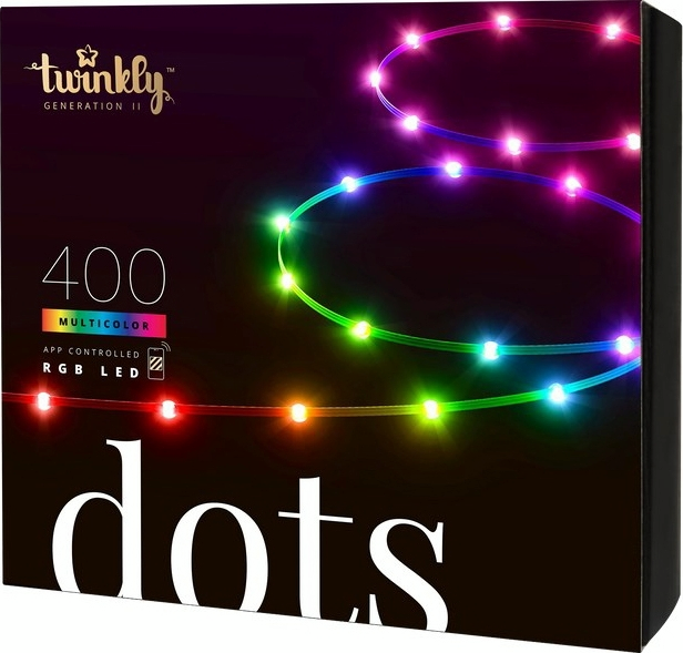 Гірлянда Smart LED Twinkly Dots Lights RGB 400 IP44 20м кабель чорний