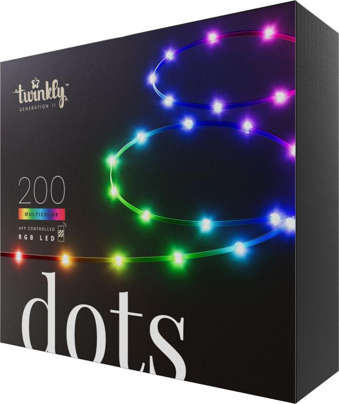 Гірлянда Smart LED Twinkly Dots Lights RGB 200 IP44 10м кабель прозорий