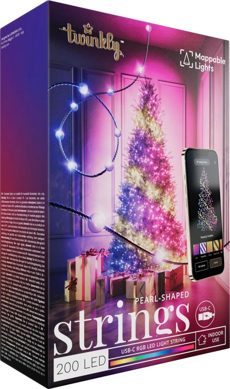 Гірлянда Smart LED Twinkly Candies Pearl RGB 200 IP20 12м USB-C кабель зелений без БЖ