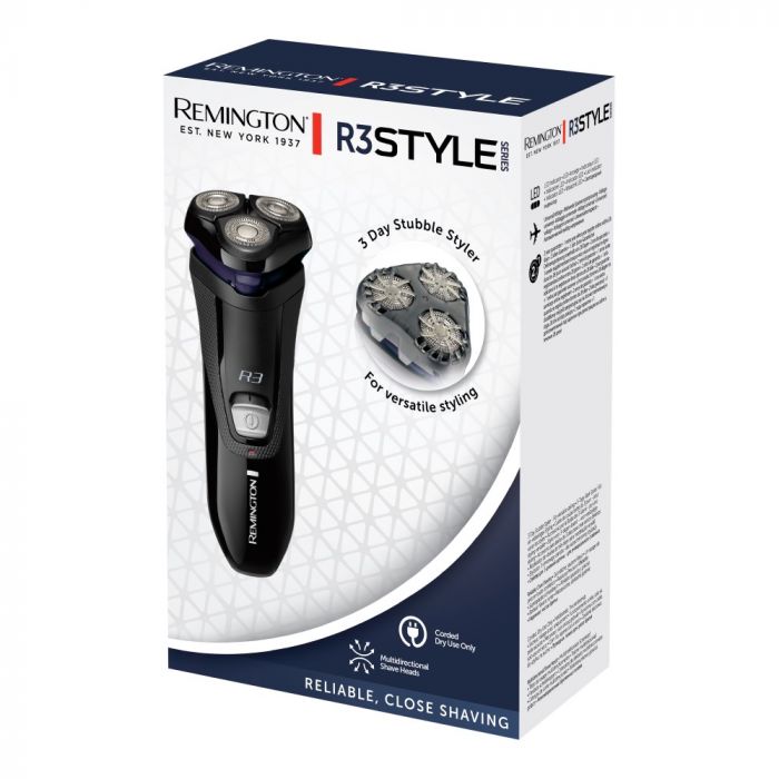 Бритва електр. Remington роторна Style Series,  бритв.головок-3, от сети, сух., тример, чорно-синій