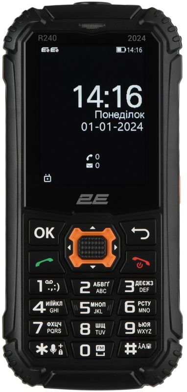 Мобільний телефон 2E R240 2024 2.4" 2SIM, 1800мА•год, чорний