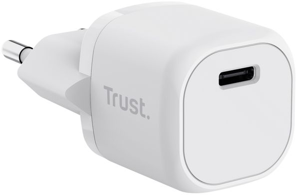 Зарядний пристрій мережевий Trust Maxo 20Вт, USB-C PD, білий