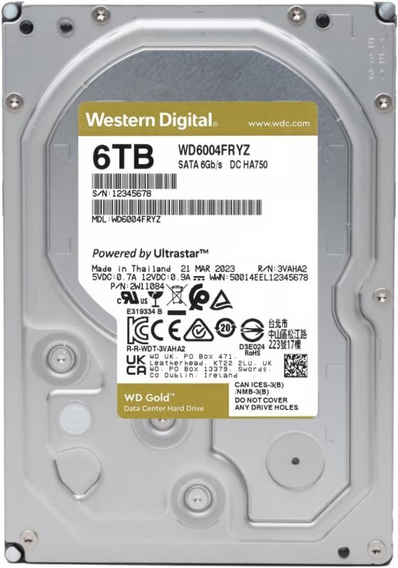 Жорсткий диск WD  6TB 3.5" 7200 256MB SATA Gold