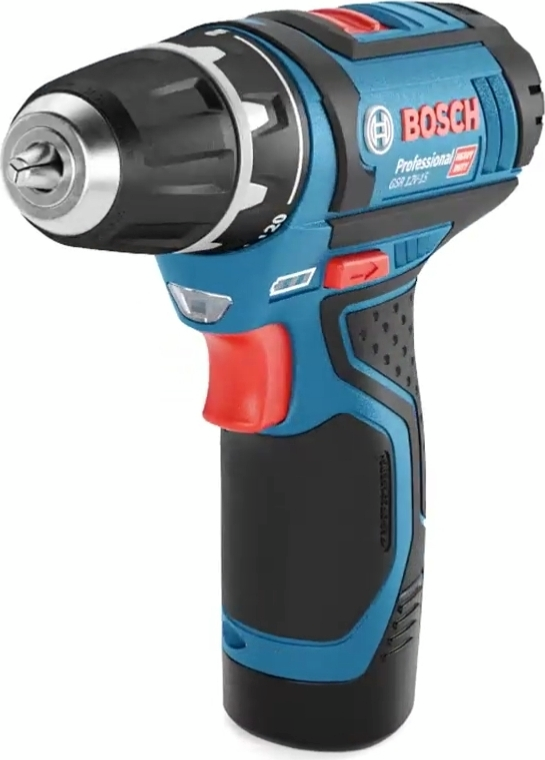 Шурупокрут-дриль акумуляторний Bosch GSR 12V-15 12В 2х2А/год 15-30Нм 0-400/400-1300об·хв 1кг набір 10 біт кейс