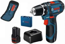 Шурупокрут-дриль акумуляторний Bosch GSR 12V-15 12В 2х2А/год 15-30Нм 0-400/400-1300об·хв 1кг набір 10 біт кейс Шурупокрут-дриль акумуляторний Bosch GSR 12V-15 12В 2х2А/год 15-30Нм 0-400/400-1300об·хв 1кг набір 10 біт кейс