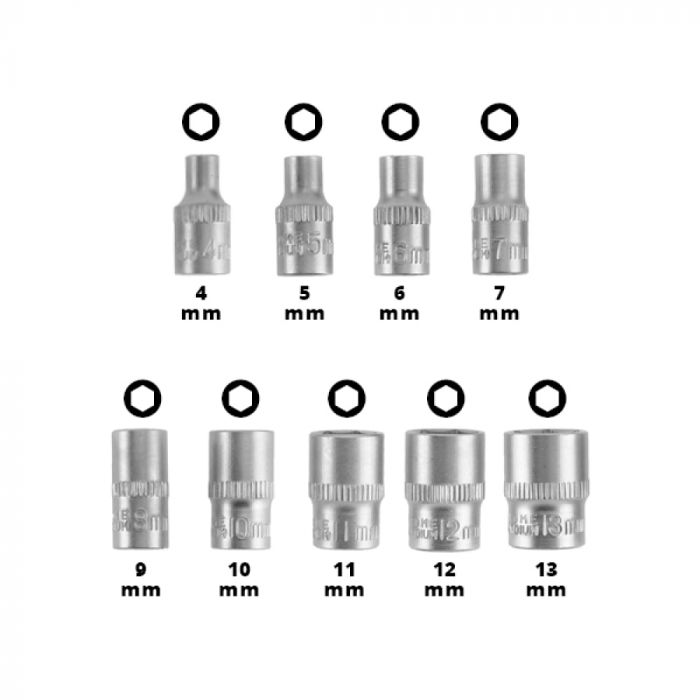 Набір біт і головок Einhell, 1/4" 4-13мм, 37шт, кейс