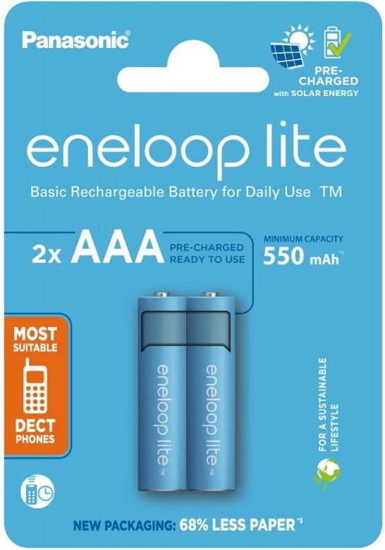 Акумулятор Panasonic Eneloop NI-MH  Lite AAA 550 мАг, 2 шт.