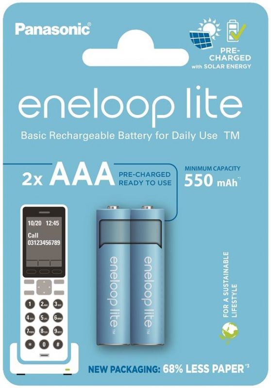 Акумулятор Panasonic Eneloop NI-MH  Lite AAA 550 мАг, 2 шт.