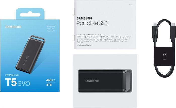 Портативний SSD Samsung 4TB USB 3.2 Gen 1 Type-C T5EVO Shield