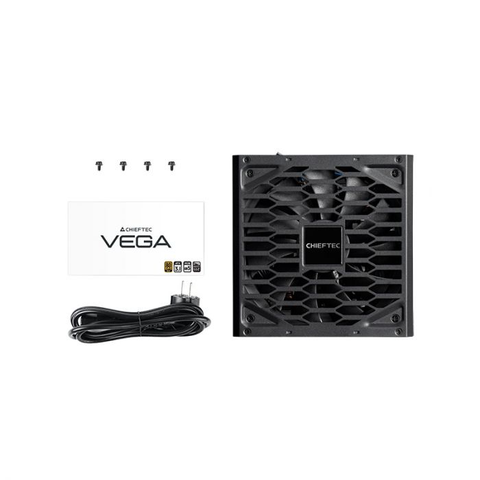 Блок живлення CHIEFTEC Vega  (750W), >90%, 80+ Gold, 135мм FDB, 1xMB 24pin(20+4), 2xCPU 8pin(4+4), 3xMolex, 6xSATA, 4xPCIe 8pin(6+2), 1xPCIe GEN5 16pin