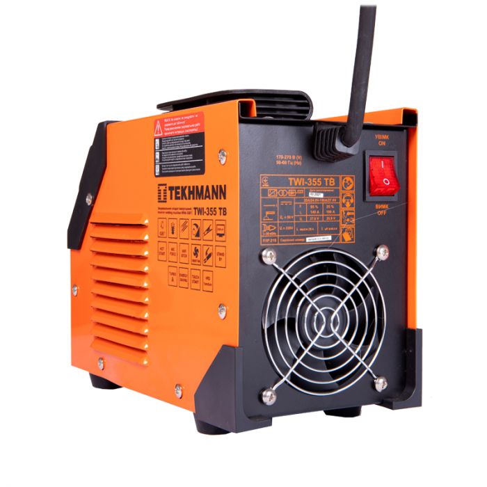 Зварювальний апарат інверторний Tekhmann TWI-355 TB 140А(190А turbo режим) 5.2-8.2кВт 170-270В 5кг