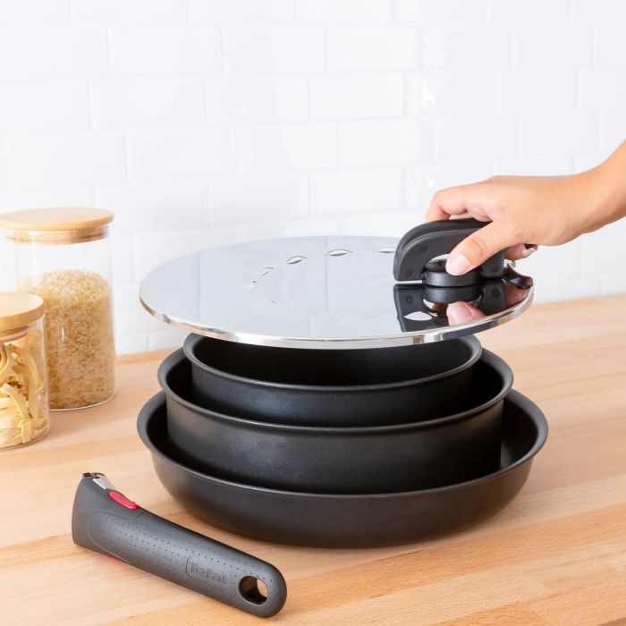 Кришка із захистом від розбризкування Tefal Ingenio, 20-28см, нержавіюча сталь, пластик