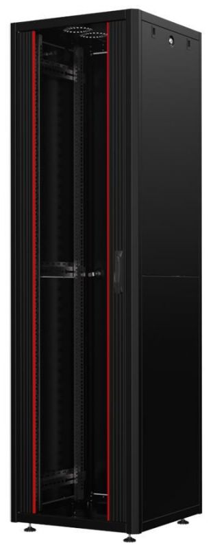 Шафа MIRSAN 19", 42U, GTN SERVER, склянні двері, 800x800 мм, максимально 1000 кг, чорна