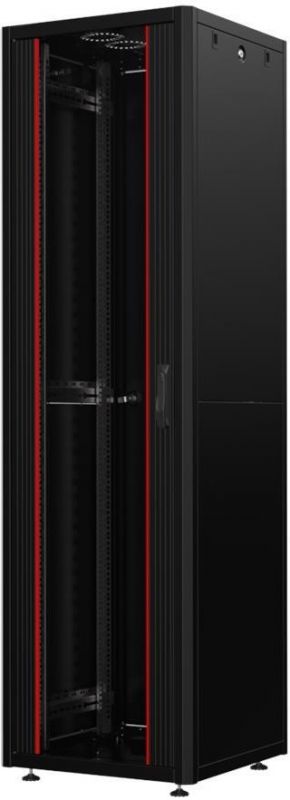 Шафа MIRSAN 19", 20U, GTN SERVER, склянні двері, 600x1000 мм, максимально 1000 кг, чорна