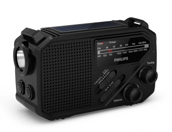 Портативне радіо Philips TAR1609 FM/MW, Solar Power, LED Light, Kinetic & Li-ion battery