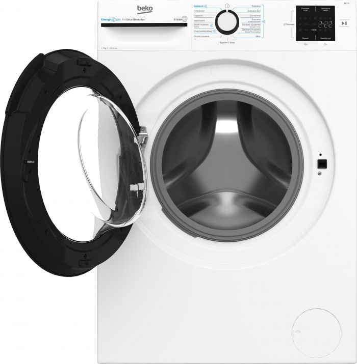 Пральна машина Beko фронтальна, 9кг, 1200, A+++, 55см, дисплей, інвертор, пара, білий