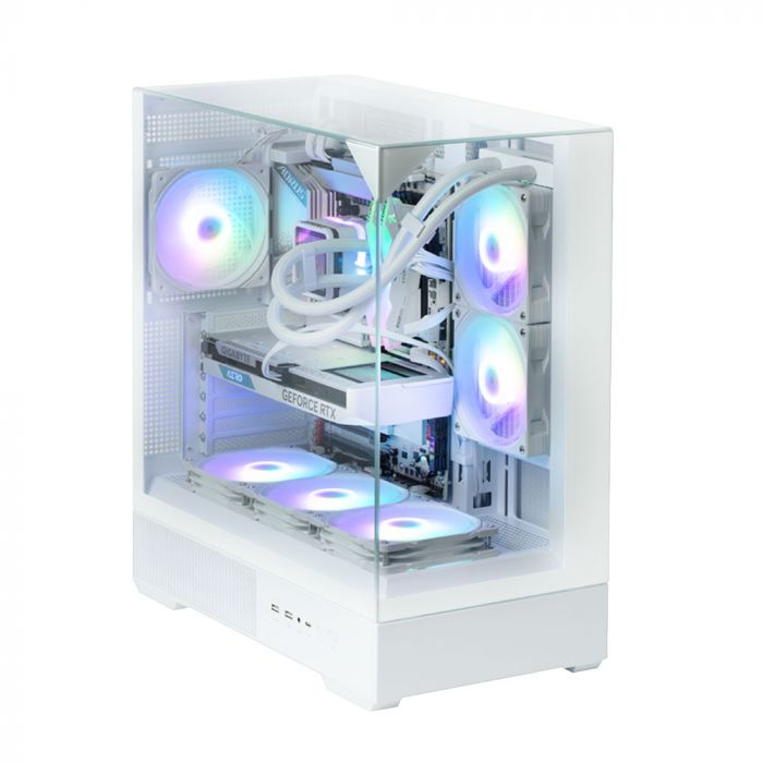 Корпус Zalman P40 Prism без БЖ, 2xUSB3.0, 1xUSBType-C, 1x120мм ARGB, VGA 420мм, LCS ready, TG 3x Panels, ATX, білий