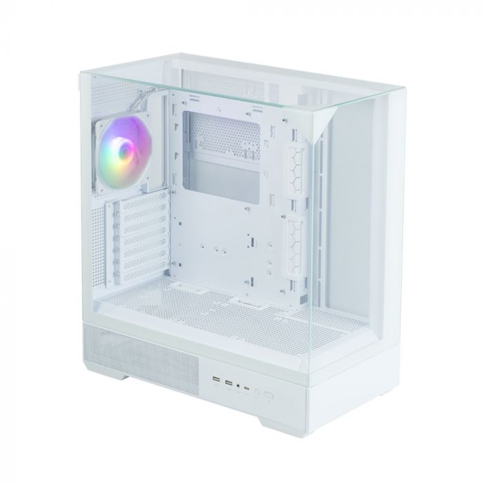 Корпус Zalman P40 Prism без БЖ, 2xUSB3.0, 1xUSBType-C, 1x120мм ARGB, VGA 420мм, LCS ready, TG 3x Panels, ATX, білий