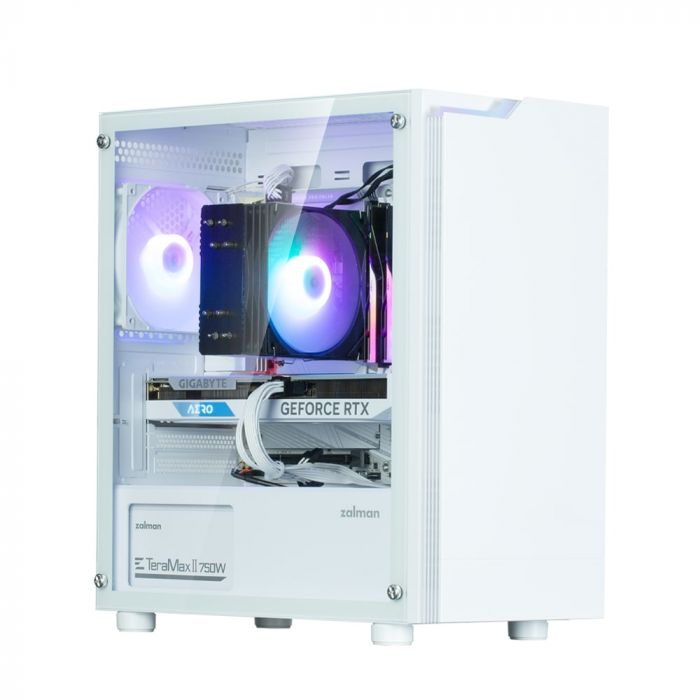 Корпус Zalman T4 Plus без БЖ, 2xUSB3.0, 1xUSB2.0, 1x120мм ARGB, VGA 3200мм, LCS ready, TG Side Panel, mATX, білий