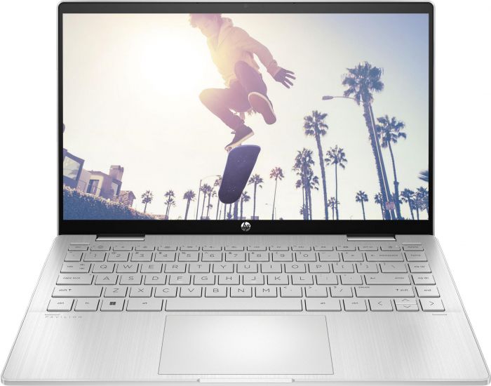 Ноутбук HP Pavilion x360 14-ek2005ua 14" FHD IPS Touch, Intel 5-120U, 16GB, F512GB, UMA, DOS, сріблястий