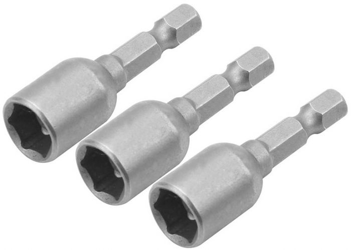 Головки торцеві Tolsen магнітні, набір 3шт, 1/4"х48мм, 8мм, сталі 40Cr