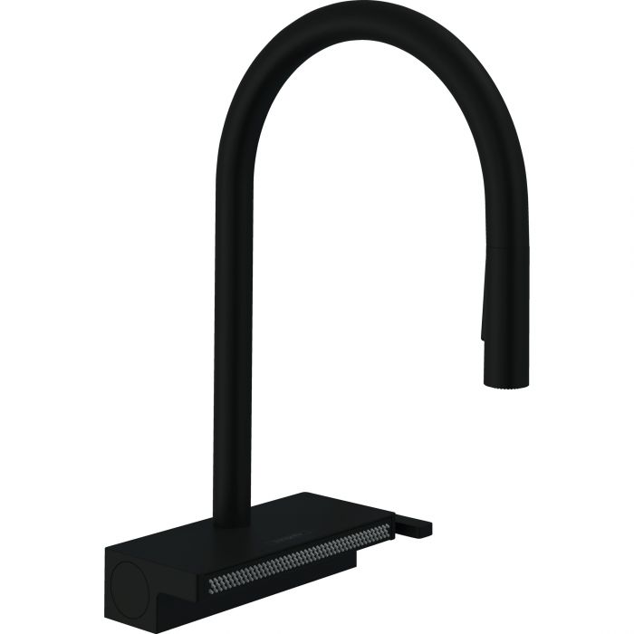 Змішувач для кухні Hansgrohe Aquno Select M81, довж.виливу - 220мм, поворотний, витяжний, 1 важіль, чорний матовий