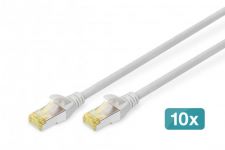 Патч-корд DIGITUS CAT 6a S-FTP, 0,5м, AWG 26/7, Cu, LSZH, сірий, 10шт.
