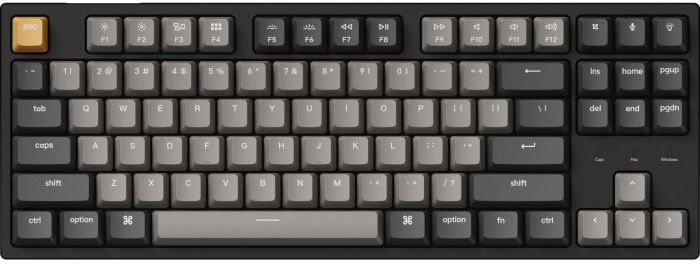 Клавіатура механічна Keychron C1 Pro 87Key, K pro Red, USB-A, QMK/VIA, Hot-swap, EN/UKR, RGB, чорний