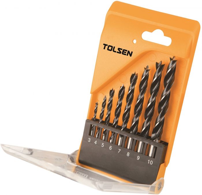 Набір свердел по дереву Tolsen, 8шт, 3-10мм, кейс