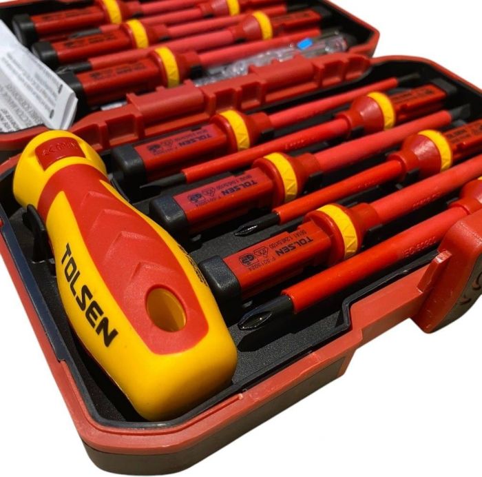 Викрутки Tolsen VDE набір 13шт, діелектричні, PH, PZ, Torx, CrV, кейс