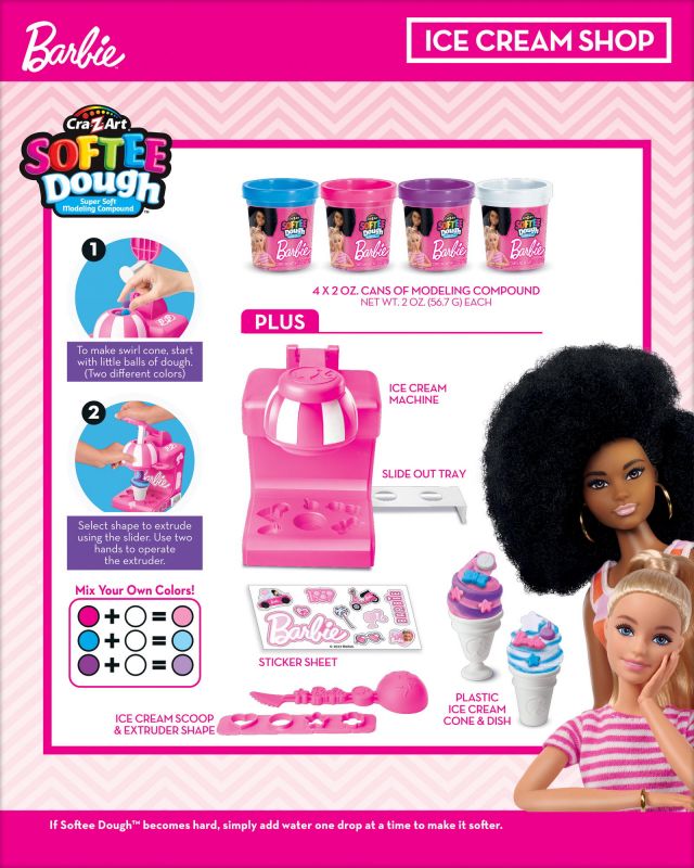 Тісто для ліплення Cra-Z-Art Barbie Магазин морозива з формами, набір 8од