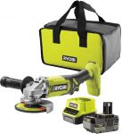 Шліфмашина кутова акумуляторна Ryobi ONE+ RAG18125-1C40S 125мм 18В 1х4А·год 9000об·хв 2.2кг сумка Шліфмашина кутова акумуляторна Ryobi ONE+ RAG18125-1C40S 125мм 18В 1х4А·год 9000об·хв 2.2кг сумка