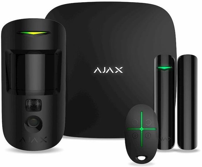 Комплект охоронної сигналізації Ajax HDR StarterKit Cam, hub 2, motioncam HDR, doorprotect, spacecontrol, jeweller, бездротовий, чорний