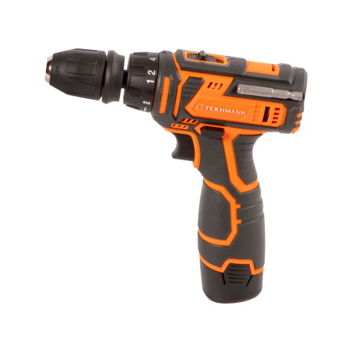Шурупокрут-дриль акумуляторний Tekhmann TCD-12/2 BS Kit 12В 1х2А·год 30Нм 0-400·1400об/хв 1кг кейс з приляддям