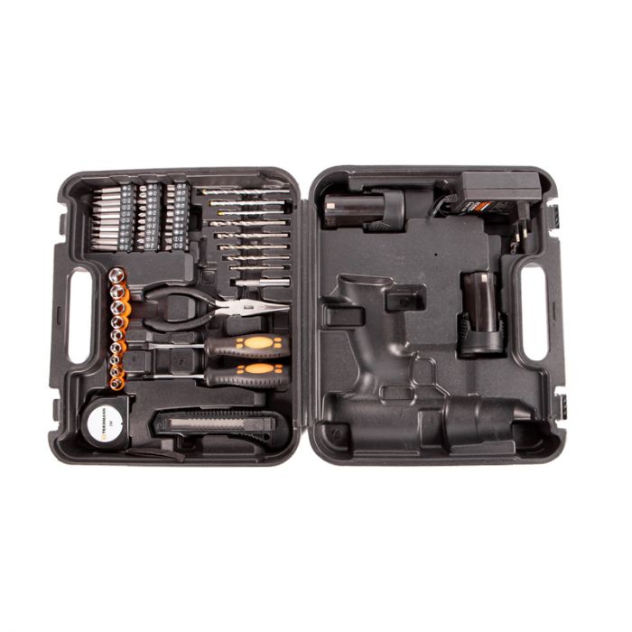 Шурупокрут-дриль акумуляторний Tekhmann TCD-12/2 BS Kit 12В 1х2А·год 30Нм 0-400·1400об/хв 1кг кейс з приляддям
