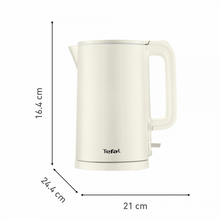 Електрочайник Tefal Thermo Protect, 1.5л, пластик, нержавіюча сталь, світло-бежевий