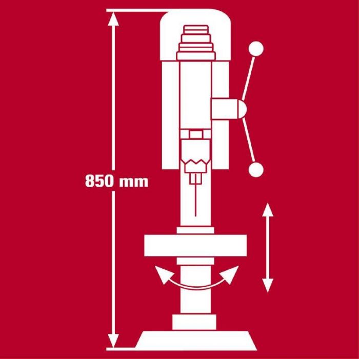 Верстат свердлильний Einhell TC-BD 630/1 630Вт 250-2400об·хв виліт 126мм патрон В16 1.5-16мм 19.4кг