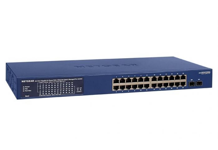 Комутатор NETGEAR GS724TP 24xGE PoE, 2xSFP, 190Вт, Керований L2