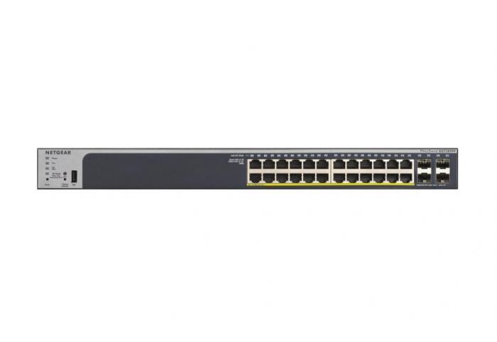 Комутатор NETGEAR GS728TP 24xGE PoE, 4xSFP, 190Вт, Керований L2