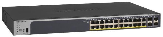 Комутатор NETGEAR GS728TP 24xGE PoE, 4xSFP, 190Вт, Керований L2