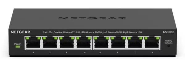 Комутатор NETGEAR GS308E 8xGE, WebSmart