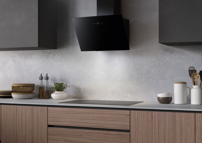 Витяжка Faber похила, 60см, 1160м.куб/год,  VRT BK A60 2LS, чорний