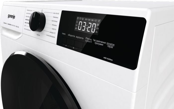 Прально-сушильна машина Gorenje фронтальна, 8(5)кг, 1400, A+, 60см, дисплей, інвертор, білий