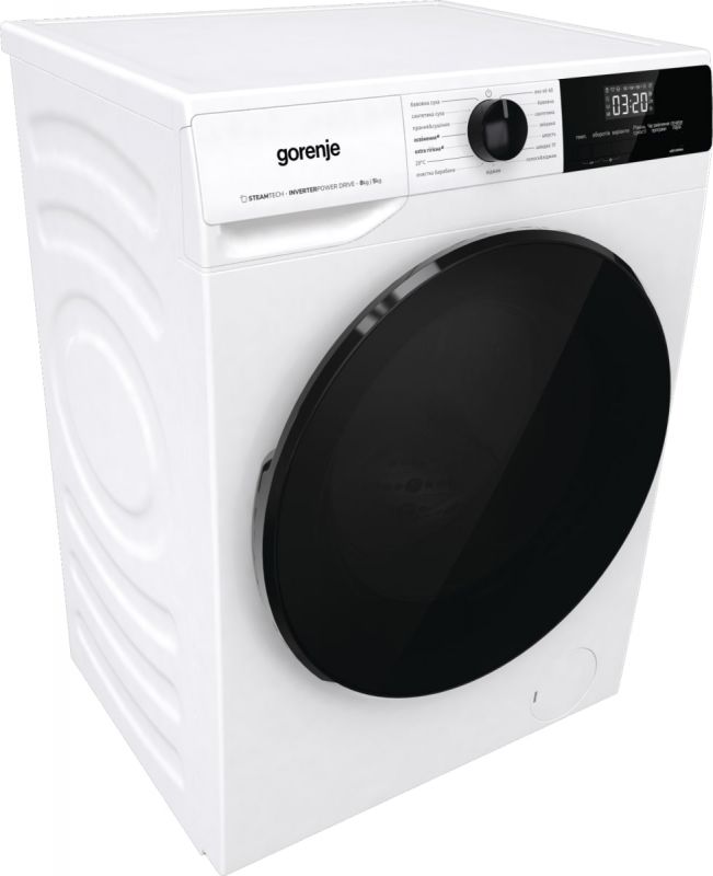 Прально-сушильна машина Gorenje фронтальна, 8(5)кг, 1400, A+, 60см, дисплей, інвертор, білий