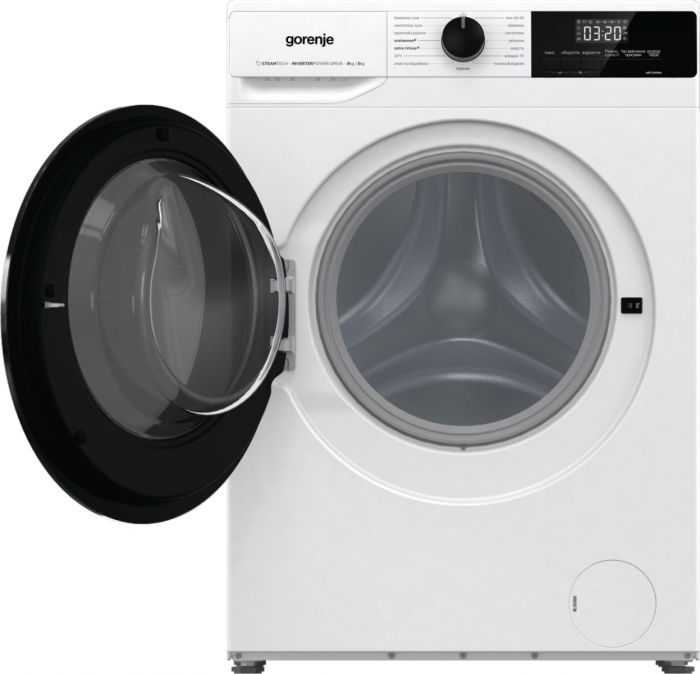 Прально-сушильна машина Gorenje фронтальна, 8(5)кг, 1400, A+, 60см, дисплей, інвертор, білий