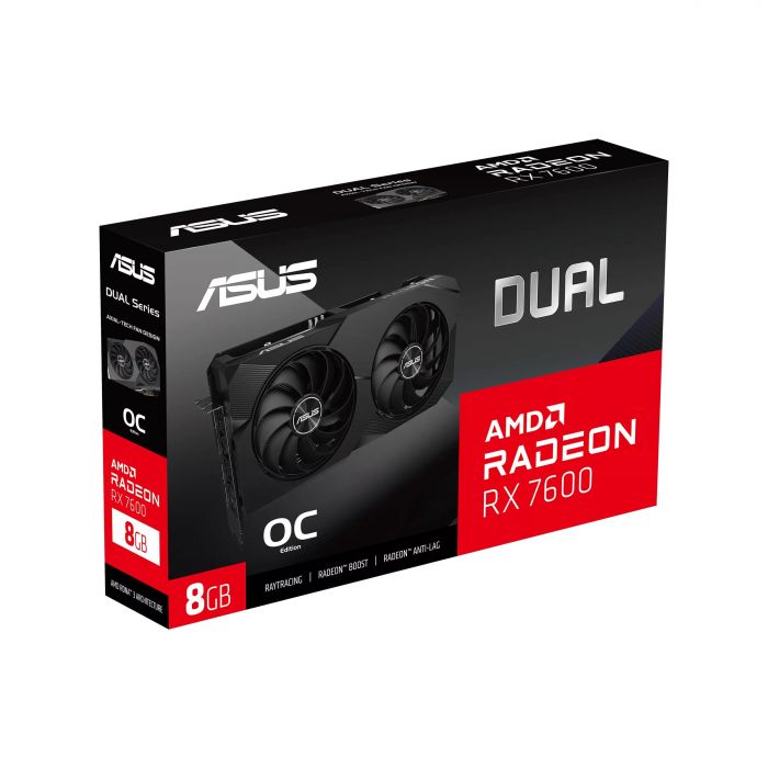 Відеокарта ASUS Radeon RX 7600 8GB GDDR6 DUAL OC EVO DUAL-RX7600-O8G-EVO