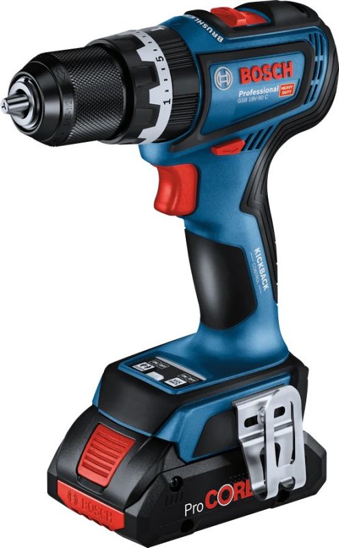 Шурупокрут-дриль акумуляторний Bosch GSB 18V-90 C 18В 2х4А·год 36·64Нм 0-630·0-2100об·хв 1.2кг