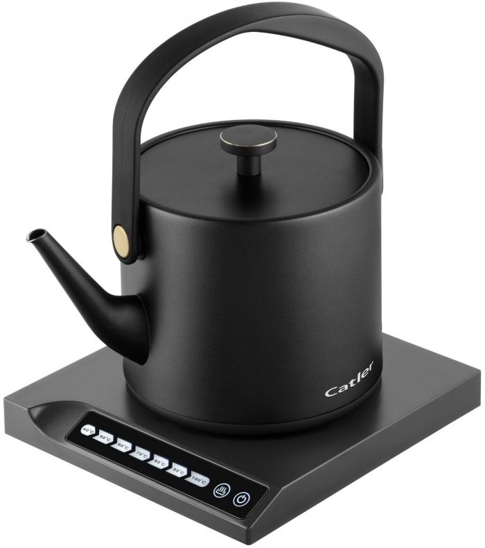 Електрочайник Catler 0.6л, Strix, заварник, нерж. сталь, підтримка температури, сенс. керув., чорний