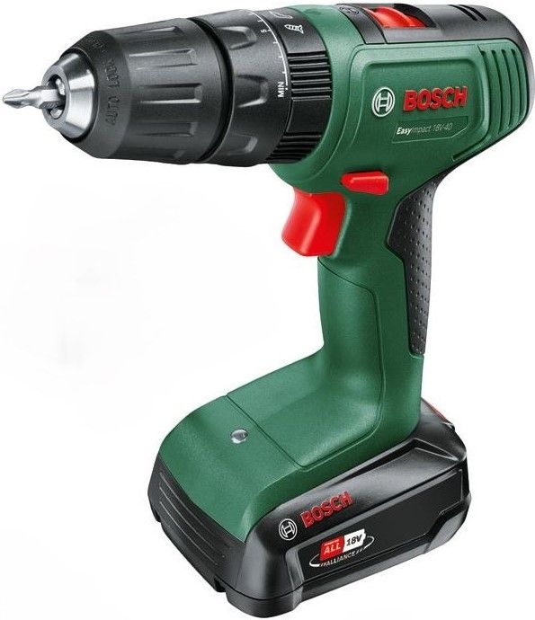 Шурупокрут-дриль акумуляторний Bosch EasyImpact 18V-40 18В 2х2А·год 20·38Нм 0-430·0-1630об·хв кейс ЗП набір з 34 предметів (АС Xline) 1.4кг