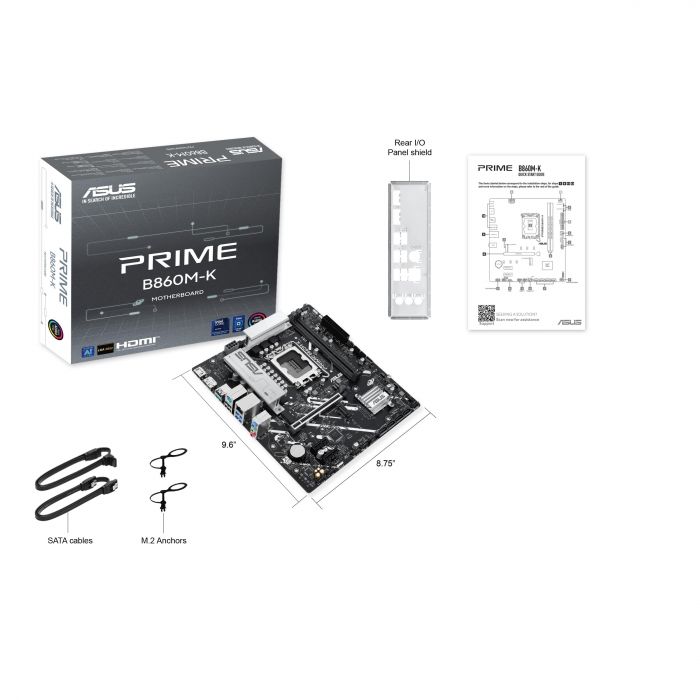 Материнcька плата ASUS PRIME B860M-K s1851 B860 2xDDR5 M.2 DP HDMI Wi-Fi BT mATX